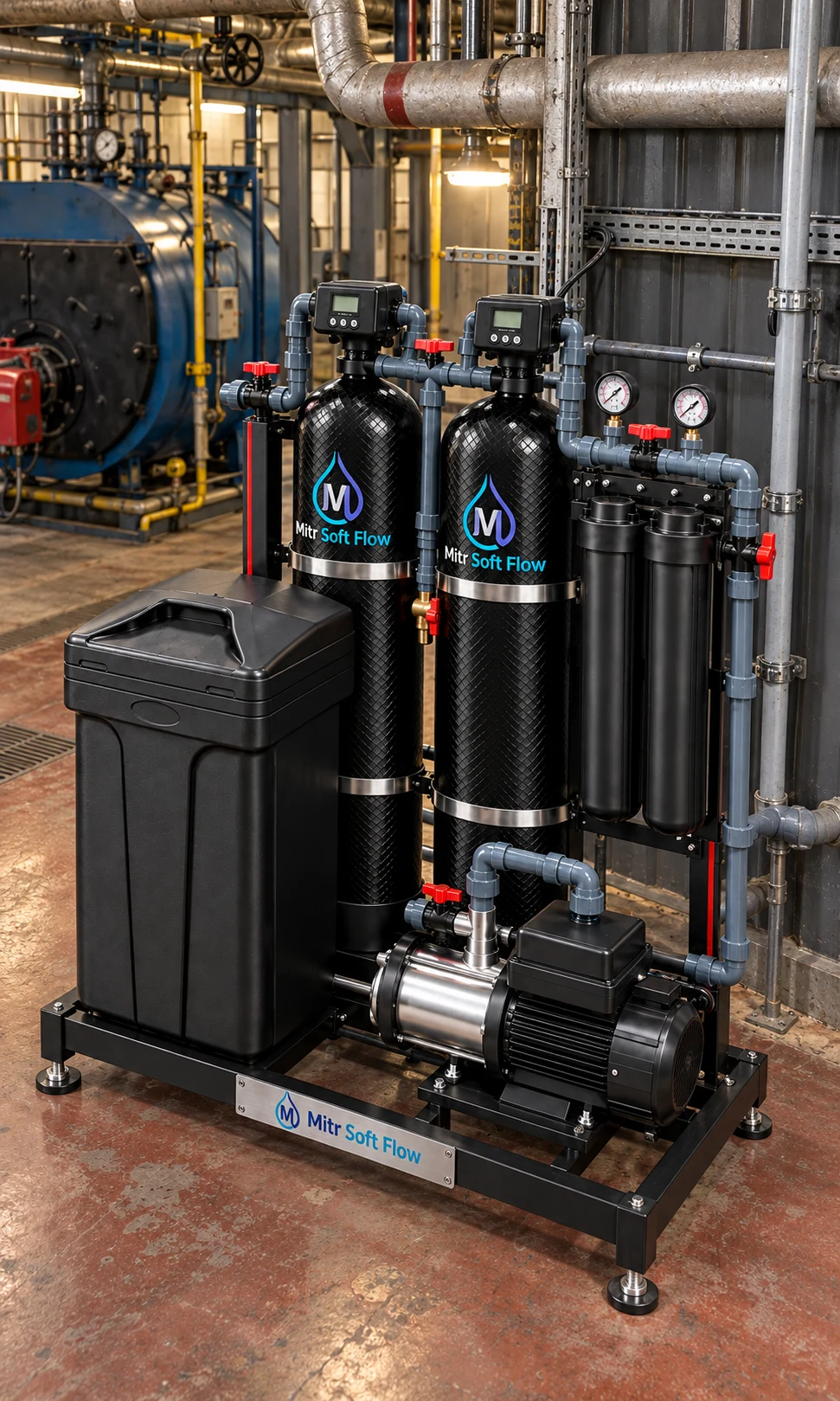 Mitr Soft Flow ในบริบท boiler — ภาพจำลองการติดตั้งด้วย AI